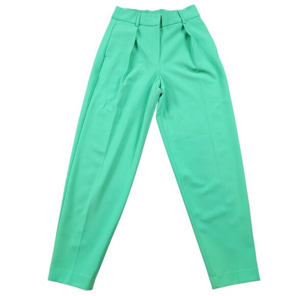 Express Pants - Express Stylist Pants Womens 4 Green Pleated Pant Trouser Tapered Career